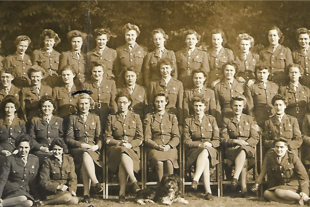 Sepia photo of Helens grandmother and Auxiliary Territorial Service colleagues